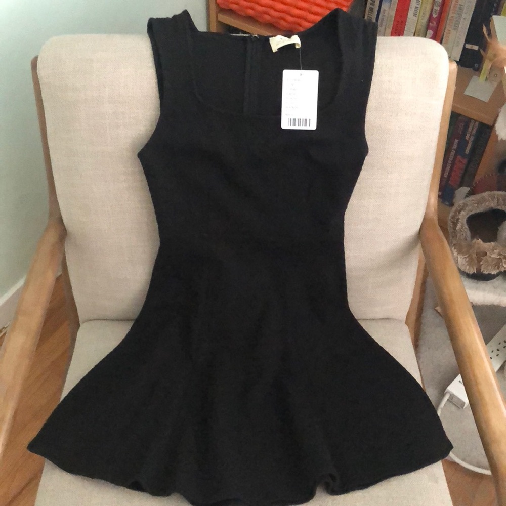 Textured Black A-line dress Urban Outfitters